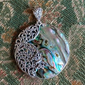 HUGE Mother of Pearl .925 Pendant